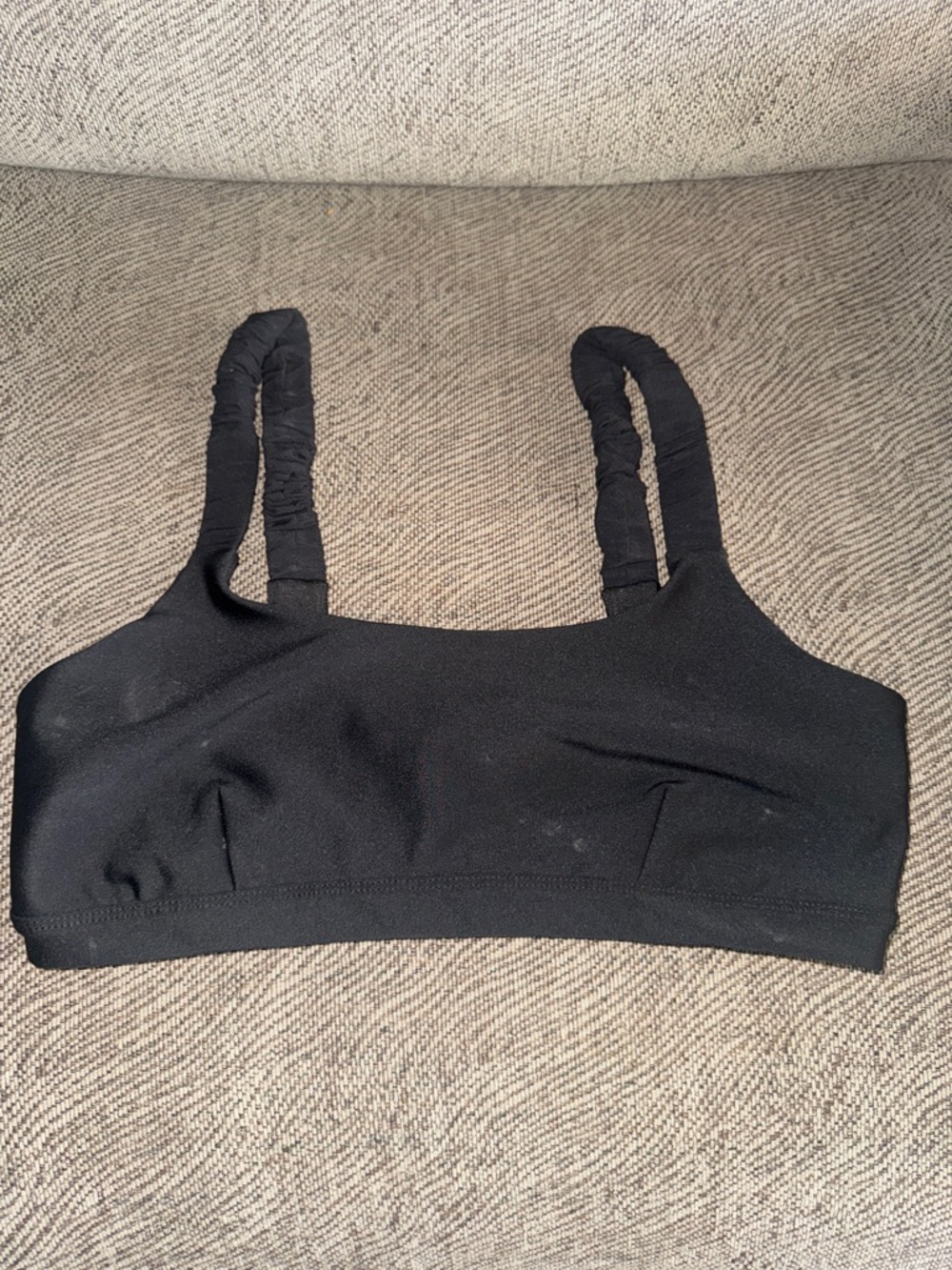 Alo Yoga  Black Ruched-Strap Everyday Bralette